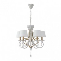 Distribuidor - Lâmpadas Diversas | Lâmpadas Clássicas | LAMPARA CRASAS 5XE14 BLANCO/ORO REGX54X54 CM Ref: 151555075